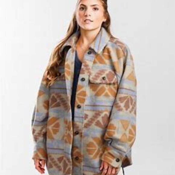 Free People Jacquard Sedona Combo Print Ruby Shacket in SZ L - Picture 13 of 16